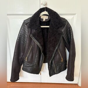 Michael Kors Faux Shearling Moto Jacket